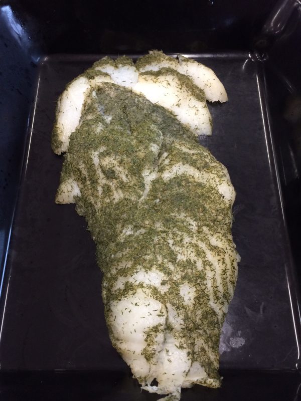 Graved hellefisk i skiver